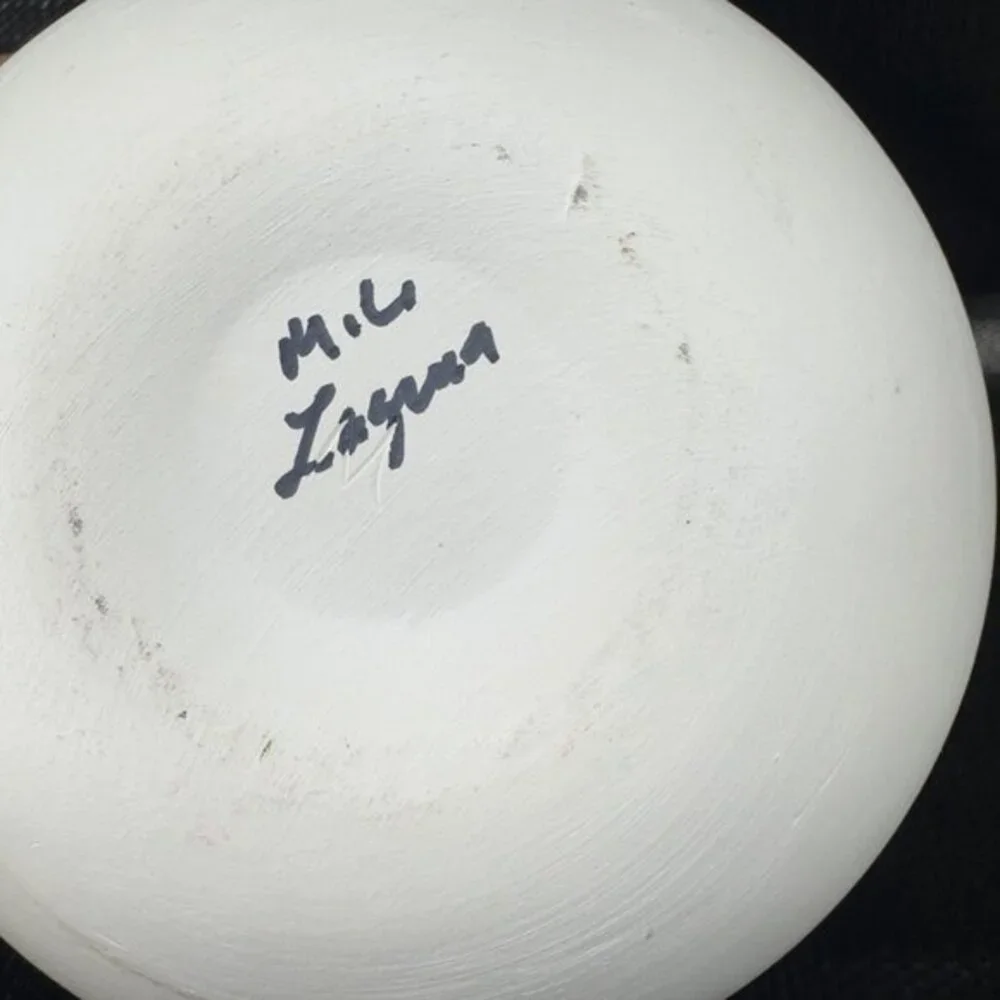 M L Laguna Hand Made Pottery Native American Artist Signed Planter Dish Bowl VTG